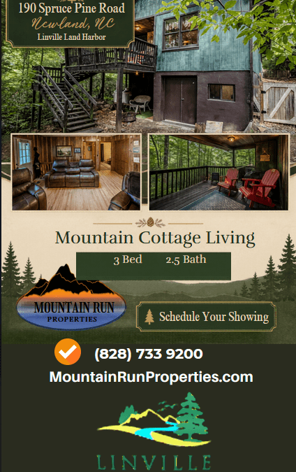 190 Spruce Pine Road in Newland, NC: Mountain Cottage Living in Linville Land Harbor