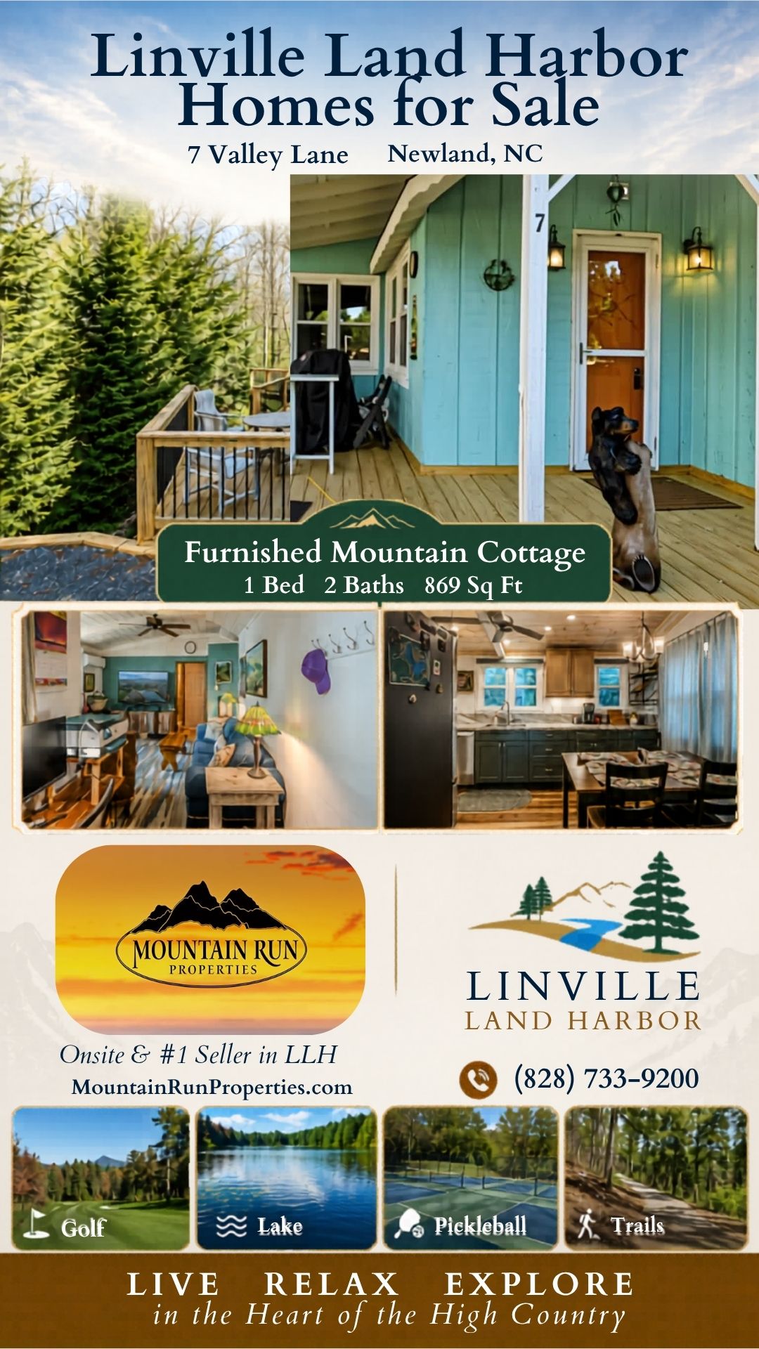 Linville Land Harbor Homes for Sale: Furnished Mountain Cottage at 7 Valley Lane
