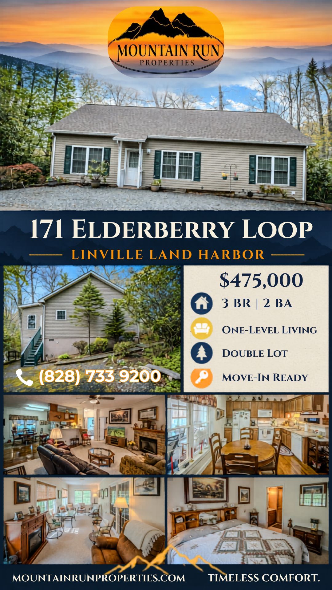 One-Level Home for Sale in Linville Land Harbor