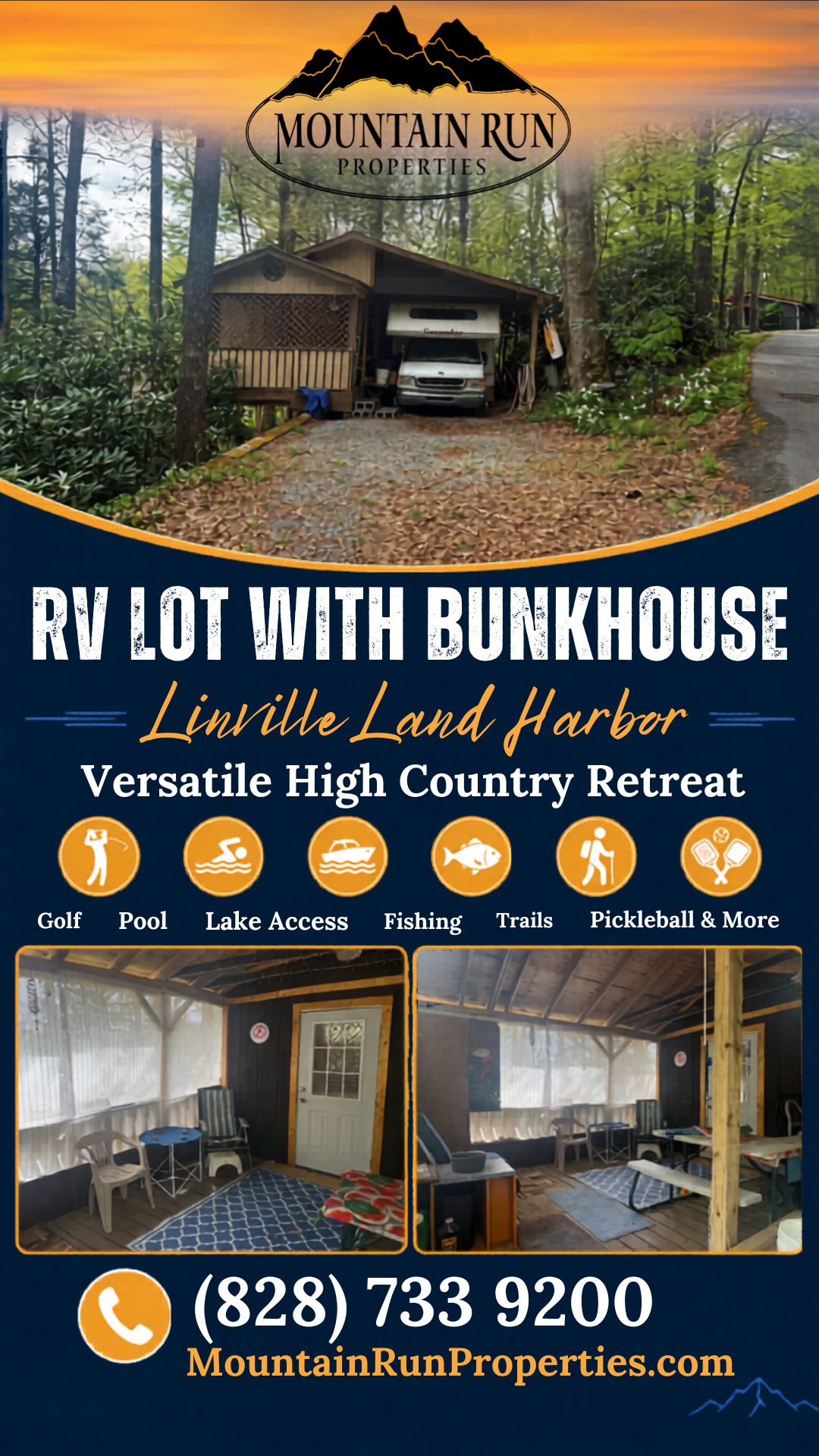 RV Lot with Bunkhouse in Linville Land Harbor: 211 Delphinium Lane, Newland, NC