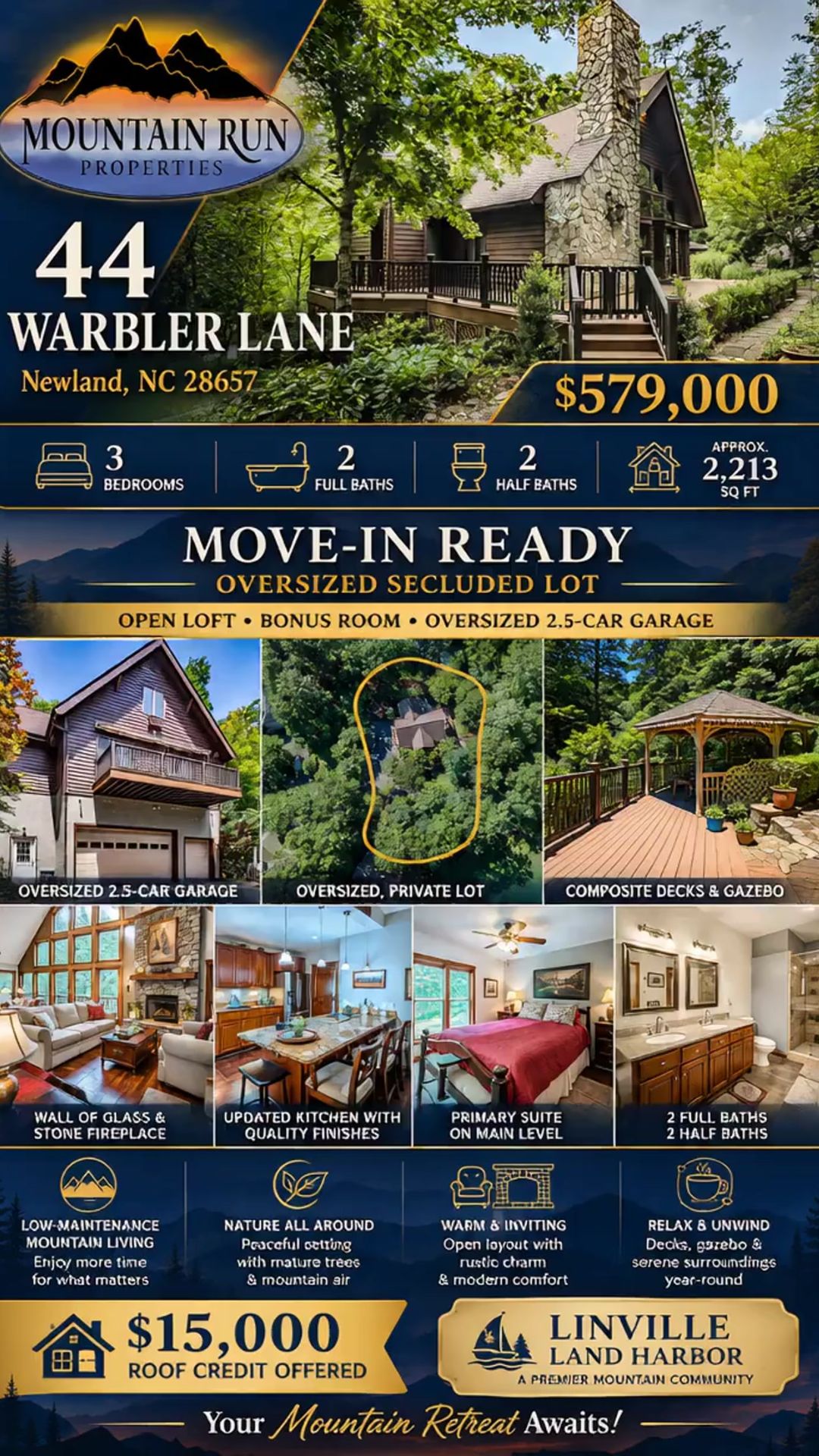 Spacious Updated Home in Linville Land Harbor Offers Mountain Living at Its Best