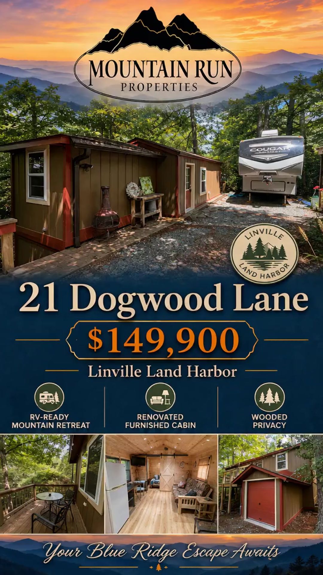 Affordable Linville Land Harbor Retreat at 21 Dogwood Lane – $149,900