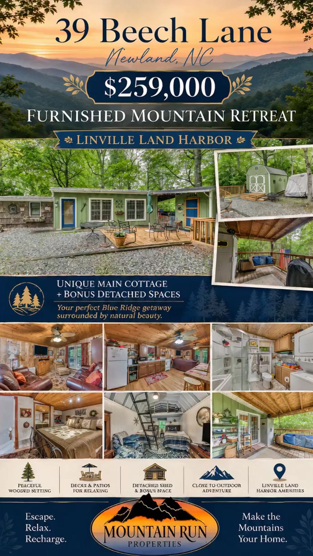 39 Beech Lane | Furnished Linville Land Harbor Home for $259K