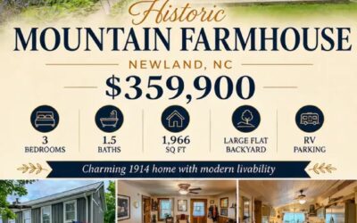 Historic Mountain Farmhouse for Sale in Newland, NC – 5950 N US 19E